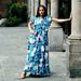 Anthropologie Dresses | Nwt Anthropologie Maeve Cassandra Maxi Dress Size Small Botanical | Color: Blue/Pink | Size: S