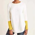 Anthropologie Sweaters | Anthropologie Rebekah Tunic Sweater | Color: White/Yellow | Size: S