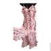 Jessica Simpson Dresses | Jessica Simpson Pink Roses Romantic Frilly Ruffled Maxi V-Neck Dress Size Small | Color: Pink/White | Size: S