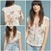 Anthropologie Tops | Anthropologie Maeve Floral Kailana Flutter-Sleeve Top | Color: Cream/Orange | Size: M