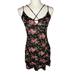 American Eagle Outfitters Dresses | American Eagle Outfitters Women’s Small Black Floral Crisscross Strap Mini Dress | Color: Black/Pink | Size: S