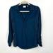 Anthropologie Tops | Anthropologie Postmark Womens Size Xs Blue Vneck Long Sleeve Roll Tab Top | Color: Blue | Size: Xs