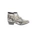 Unionbay Ankle Boots: Gray Snake Print Shoes - Women's Size 9 1/2 - Almond Toe