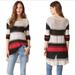 Free People Sweaters | Free People Block Of Stripes Pullover Tunic Sweater M Black Red Hi Low Knit | Color: Black/Red | Size: M