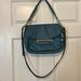Coach Bags | Nice Vintage Coach Blue Leather Saddlebag Medium /Large Crossbody Shoulder Bag | Color: Blue | Size: Os