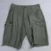 American Eagle Outfitters Shorts | American Eagle 33 X 10" Green Y2k Combat Trouser Raw Hem Patch Cargo Shorts | Color: Green | Size: 33