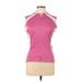 Pearl Izumi Active T-Shirt: Pink Color Block Activewear - Women's Size Large