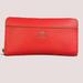 Coach Bags | Coach Pebbled Leather Large Zippy Wallet Red | Color: Red | Size: Os