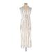 Faithfull the Brand Casual Dress - Midi V Neck Sleeveless: Ivory Dresses - Women's Size Small