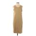 Old Navy Casual Dress Scoop Neck Sleeveless: Tan Solid Dresses - Women's Size Small