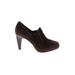 Franco Sarto Heels: Loafers Stilleto Minimalist Brown Solid Shoes - Women's Size 8 1/2 - Almond Toe