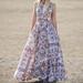 Anthropologie Dresses | Anthropologie Able The Label Back Cutout Smocked Waist Halter Maxi Dress Size Xs | Color: Pink/White | Size: Xs