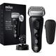 Braun Series 8 Men's Electric Shaver, Beard Razor with Precision Trimmer, Sonic Technology, 40° Head and 3-in-1 Head, Case, Rechargeable, Cordless, 8410 S, Black