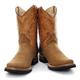 New Grinders El Paso Tan Brown Real Leather Cowboy Boot Slip On Mid Calf Boots (Mens UK 8/ EU 42)