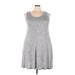 Lane Bryant Casual Dress - A-Line Scoop Neck Sleeveless: Gray Marled Dresses - Women's Size 18 Plus