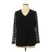 Susan Graver Long Sleeve Blouse: Black Tops - Women's Size 1X