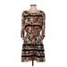 Holding Horses Casual Dress: Black Print Dresses - Women's Size Small