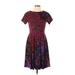 DM Donna Morgan Casual Dress - A-Line: Burgundy Print Dresses - Women's Size 6