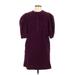 Gap Casual Dress - Shirtdress High Neck Short sleeves: Burgundy Print Dresses - New - Women's Size Large