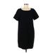 Eileen Fisher Casual Dress - Mini Scoop Neck Short sleeves: Black Dresses - Women's Size Medium