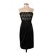 White House Black Market Cocktail Dress - Party Open Neckline Sleeveless: Black Print Dresses - Women's Size 4