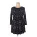 Style&Co Casual Dress - Mini Crew Neck 3/4 sleeves: Black Dresses - Women's Size 2X