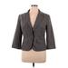 New York & Company Blazer Jacket: Short Gray Solid Jackets & Outerwear - Women's Size 14