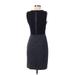Calvin Klein Cocktail Dress - Sheath High Neck Sleeveless: Gray Print Dresses - Women's Size 2