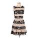 Jessica Simpson Casual Dress - A-Line: Tan Damask Dresses - Women's Size 10