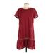 Madewell Casual Dress - Mini High Neck Short sleeves: Burgundy Dresses - Women's Size 6