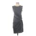 Stateside Casual Dress - Sheath Crew Neck Sleeveless: Gray Print Dresses - Women's Size X-Small