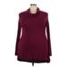 Cuddl Duds Casual Dress - A-Line Cowl Neck Long sleeves: Burgundy Print Dresses - Women's Size 2X