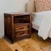 Traditional Dark Brown Solid Wood 2-Drawer Nightstand End Table