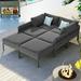 6-Piece Outdoor Aluminum Patio Sofa Set, Modern DIY Sectional Set with Removable Thick Cushions