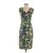Adrianna Papell Cocktail Dress - Party V-Neck Sleeveless: Green Dresses - Women's Size 4