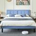 VECELO Tufted Upholstered Bed with Adjustable Headboard ,Dark Grey,Beige,Blue Bed