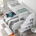 Twin-Over-Full Bunk Bed with Drawer, Wooden Bed with Storage Stairway and Guard Rail for Bedroom, Dorm, White