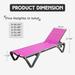 2pcs Aluminum Plastic Patio Chaise Lounge Stackable Outdoor Lounge Chair Sun Lounger with Triangular Support Leg