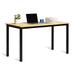 55" Computer Desk, Modern Simple Large Study Writing Desk Industrial Style Laptop PC Table for Home Office, Oak Board Black Leg