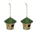 Metal Green Leaf Hanging Bird House Outdoor Garden Decor (Set Of 2) - 8.25 X 7.75 X 8.25 inches