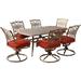 Cambridge Seasons 7-Piece Dining Set in Red with 72-In. x 38-In. Cast-top Table