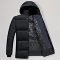 Manteau chaud en coton pour hommes d'âge moyen manteau rembourré en peluche coupe-vent avec