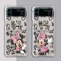 Disney Mouse-Coque souple et transparente pour Samsung Galaxy Minnie Cute Z Flip 4 Z Flip5 Z