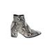 Madden Girl Boots: Gray Snake Print Shoes - Women's Size 8 1/2 - Almond Toe