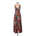 Leith Casual Dress - A-Line V-Neck Sleeveless: Red Print Dresses - Women's Size 2X-Small
