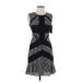 BCBGMAXAZRIA Casual Dress - DropWaist: Black Damask Dresses - New - Women's Size 4