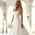 Robe de mariée sans bretelles en satin robe de mariée grande taille princesse enceinte chérie