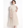 SMTHMA New Fashion abito estivo da donna stile Vintage francese per donna abito a vita alta con