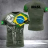 Maglietta da uomo con bandiera brasiliana maglietta brasiliana con stampa 3D maglietta estiva