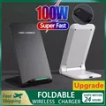 Caricatore wireless pieghevole da 100 W Supporto di ricarica rapida per iPhone 15 14 13 12 11 XS XR Samsung S21 S20 S8 Caricatore Huawei Qucik